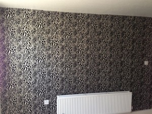 Feature wall when wallpapered