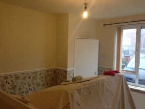 Getting the room ready for decorating