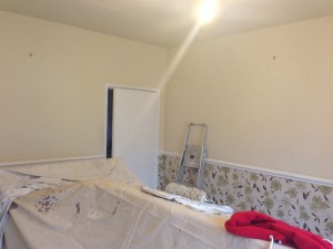 Getting the room ready for decorating