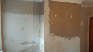 Preparing the wall.