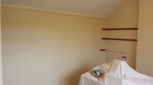 Bedroom walls before painted.