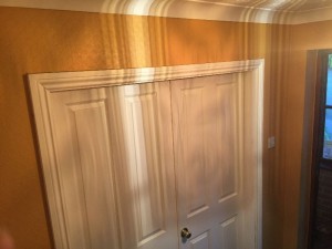 Prior to wallpapering.