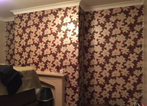 Living room walls before applying wallpaper.