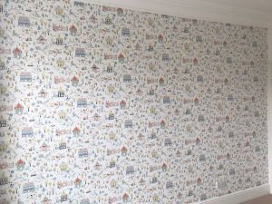 After I applied wallpaper.