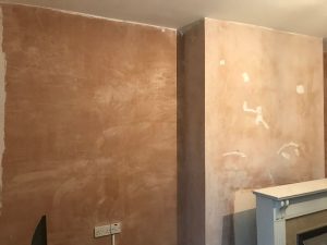 Living room before applying wallpaper.