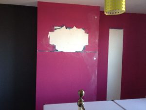 Feature wall before decoration.