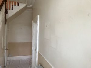 Staircase before repaint.