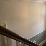 Staircase after applying 2 coats of paint.