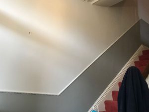 Staircase after applying 2 coats of paint.