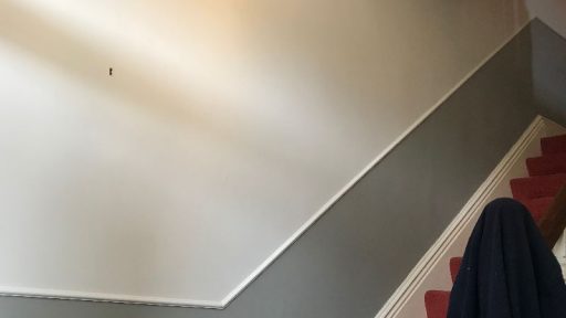 Staircase after applying 2 coats of paint.