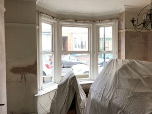 Living room before completion.