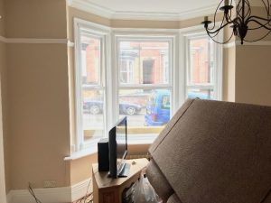 Living room after completion.
