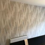 Living room feature wall after completion.