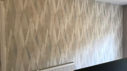Living room feature wall after completion.