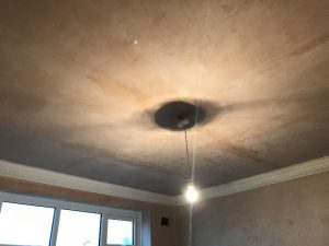 Bedroom ceiling before completion.