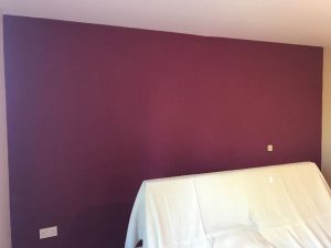 Bedroom feature wall before.