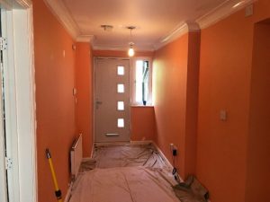 Staircase walls before.