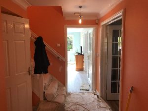Staircase walls before.