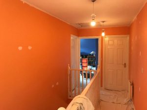 Staircase walls before.