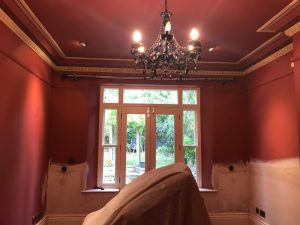 Dining room before completion.