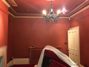 Dining room before completion.