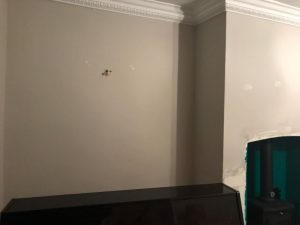 Preparing the wall.