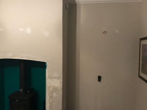 Preparing the wall.