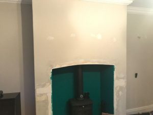 Preparing the wall.