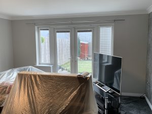 Living room walls after completion.