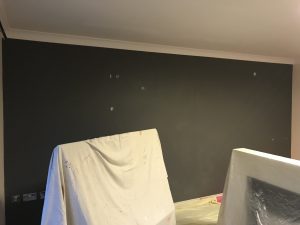 Preparing the wall.